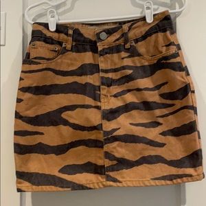 ASOS tiger stripe denim skirt